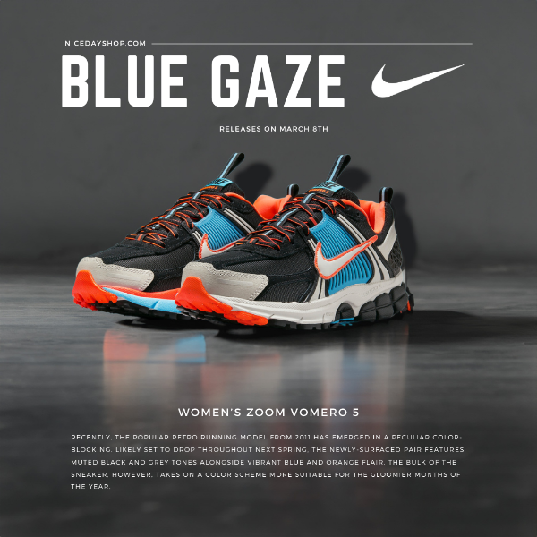 NICEDAY 現貨 Nike Zoom Vomero 5 黑藍 男女尺寸 女款 慢跑鞋 輕量化 FZ3963-010