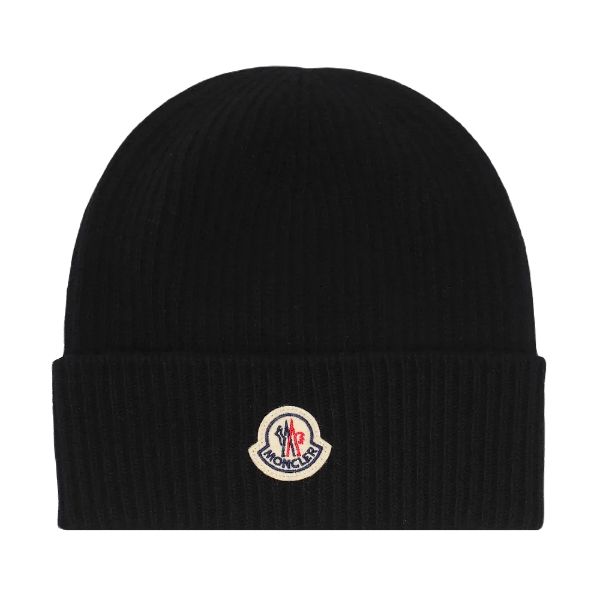 圖片 MONCLER 品牌LOGO 羊絨混紡毛帽 黑色 3B00063M1900 999