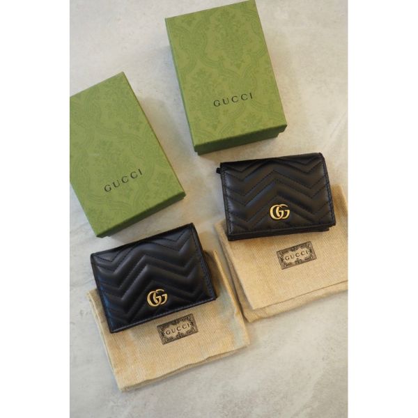 圖片 Gucci marmont 馬夢 牛皮金屬雙G Logo牛皮 皮夾 長夾 短夾 現貨