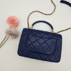 圖片 【哈極品】美品《CHANEL 香奈兒 藍金 菱格 MINI 郵差 風琴 手提/肩背包/斜背包》