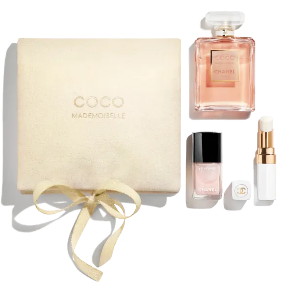 圖片 CHANEL 香奈兒香氛 COCO MADEMOISELLE 摩登COCO香水隨行彩妝禮盒附化妝包及吊飾 - 2024春季限量/專櫃緞帶包裝