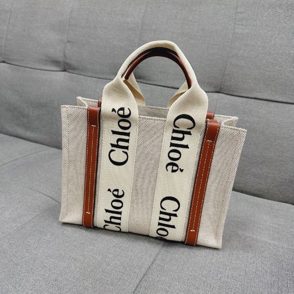 圖片 ［SKR精品服飾］Chloe蔻依 小號帆布托特包 焦糖色 手提包 斜挎包