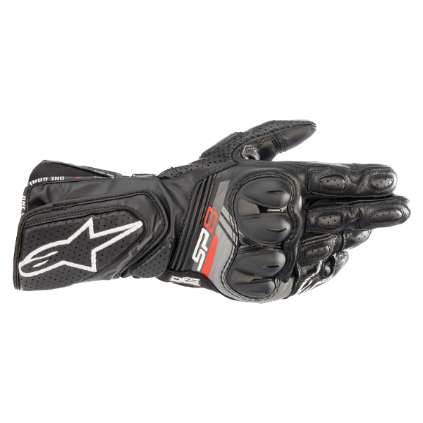 圖片 『嘉義Riderment萊德曼騎士部品』Alpinestars A星 SP-8 V3 黑/灰 羊牛皮競技長手套 可觸控 入門款高CP值