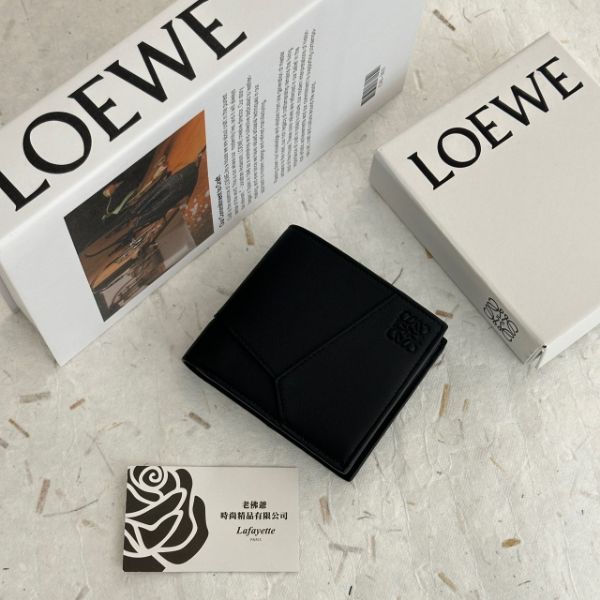 圖片 LOEWE PUZZLE 經典牛皮黑色零錢袋男短夾