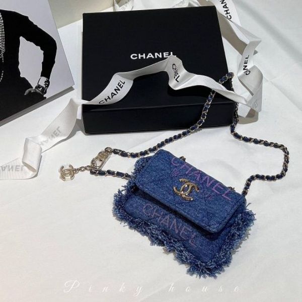 圖片 Chanel22p 牛仔塗鴉腰包