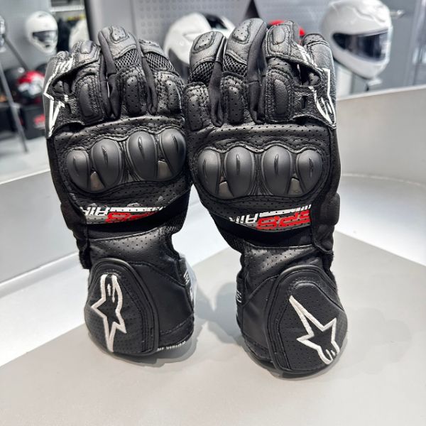 圖片 『嘉義Riderment萊德曼騎士部品』Alpinestars A星 SP-8 V3 打洞款 黑/灰 羊牛皮競技長手套 可觸控 入門款高CP值 超通風