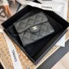 圖片 Chanel 經典荔枝牛皮銀/三折短夾
