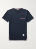 圖片 Thom Browne Slim-Fit Grosgrain-Trimmed Cotton-Jersey T-Shirt