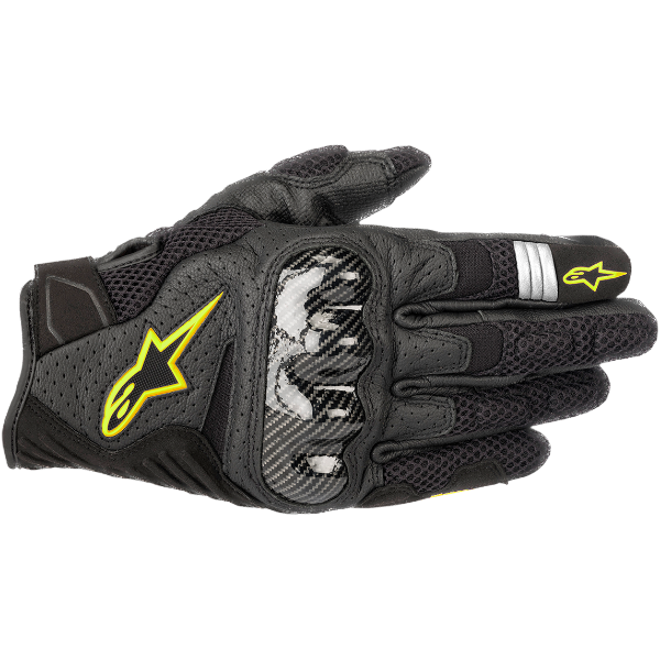 圖片 『嘉義Riderment萊德曼騎士部品』A星 Alpinestars SMX-1 Air V2 黑黃 觸控 防摔手套 夏季 半皮半布 入門款