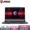 圖片 ⭐️MSI Thin A15 B7UCX-032TW 微星戰鬥電競筆電/R5-7535HS/RTX2050 4G/8GB DDR5/512GB PCIe/15.6吋 FHD 144Hz/W11/藍色背光電競鍵盤⭐️