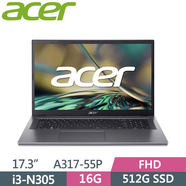 圖片 ⭐️ACER Aspire 3 A317-55P-3390 灰 i3-N305 ‖ 16G ‖ 512G PCIe SSD ‖ W11 ‖ 17.3⭐️