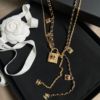 圖片 Chanel 2020 黑金鏈條鎖頭項鍊