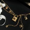圖片 Chanel 2020 黑金鏈條鎖頭項鍊