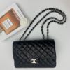 圖片 【哈極品】美品《CHANEL 香奈兒 黑色 羊皮 菱格紋 銀扣 JUMBO CF 二用包/斜背包/肩背包》 