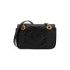 圖片 Gucci Marmont 雙G牛皮掀蓋斜背包-22cm(446744-黑)
