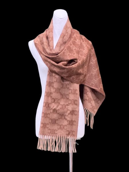 圖片 CELINE 交織字母山羊絨圍巾 米色/太妃糖色  2AW02252U02TF