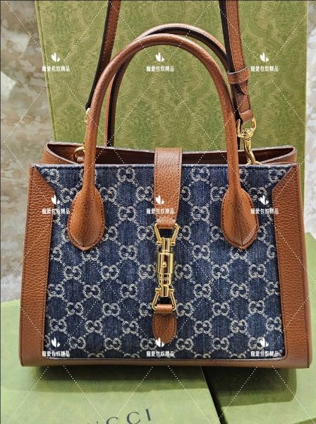 圖片 GUCCI 新款 Jackie 1961 牛仔 TOTE 托特包