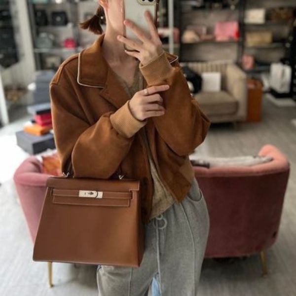 圖片 Hermès 金棕銀釦內縫kelly28