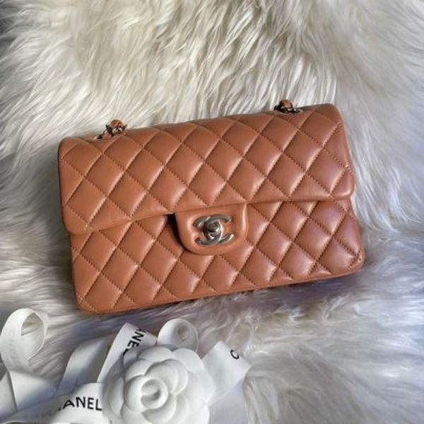 圖片 Chanel 焦糖色金釦羊皮cf