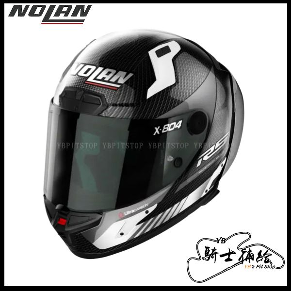 圖片 代理公司貨 NOLAN X-804RS Carbon #12 HOT LAP 白 安全帽 X804RS