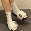 圖片 NIKE OFFCOURT ADJUST 白黑 海綿內裡 運動拖鞋 DQ9624-100