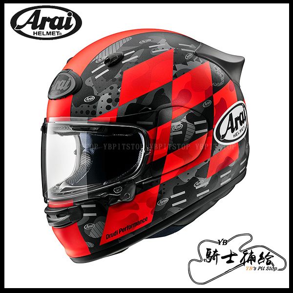 圖片 Arai ASTRO-GX CHECKER 迷彩格紋 紅 全罩 安全帽 旅行 通勤 Snell 鴨尾