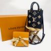 圖片 【哈極品】美品《 Louis Vuitton LV 雙色壓紋 PETIT SAC PLAT 迷你牛皮琴譜包》