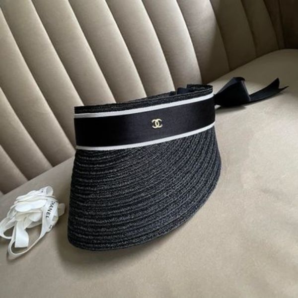 圖片 Chanel 22c黑色蝴蝶結遮陽帽
