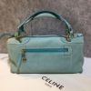 圖片 【哈極品】二手美品《CELINE 水藍色 麂皮 波士頓 手提包》