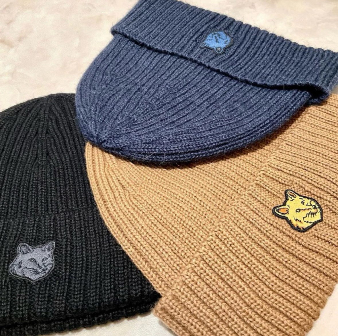 Maison kitsune - Bold Fox Patch Beanie 毛帽-zingala商店