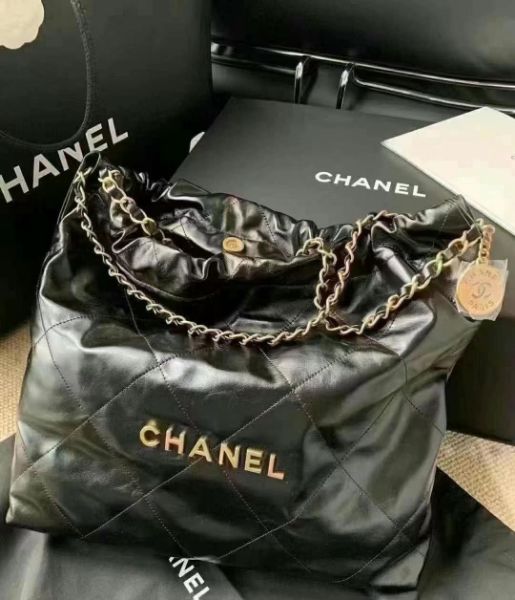 圖片 CHANEL AS3261 Chanel 22 垃圾袋 中型黑金 