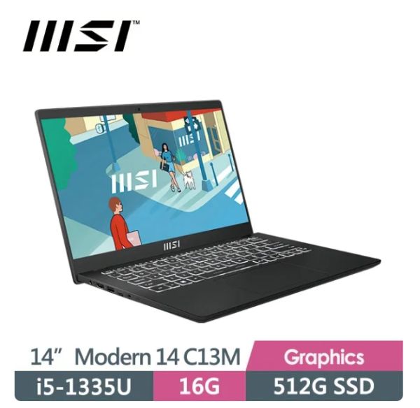 圖片 ⭐️msi微星 Modern 14 C13M-1063TW 14吋 商務筆電 (i5-1335U/16G/512G SSD/Win11)⭐️