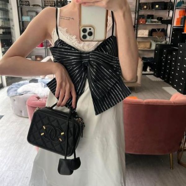 圖片 Chanel 黑金荔枝vanity case