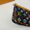 圖片 【哈極品】二手品《Louis Vuitton LV 黑三彩 村上隆 字紋 鉚釘 腋下包/麻將包 》