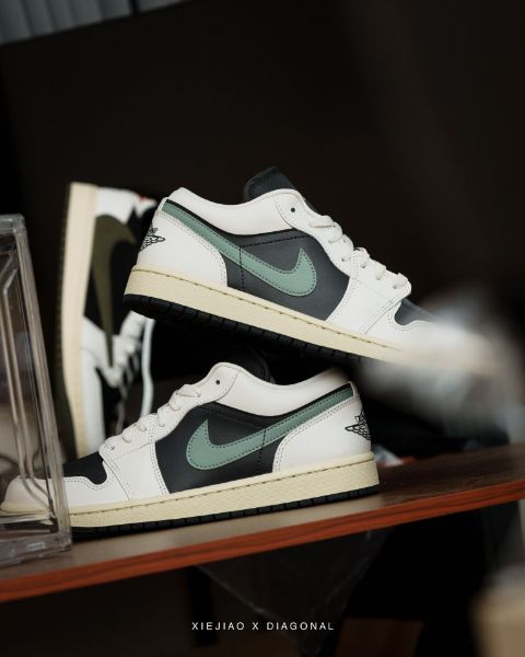 圖片 鞋教 Nike W Air Jordan 1 Low "Jade Smoke" 煙燻翡翠 小綠倒鉤 平替 DC0774-001