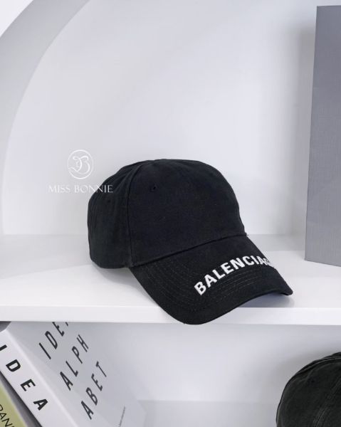 圖片 BALENCIAGA 巴黎世家帽沿刺繡Logo棒球老帽-黑色