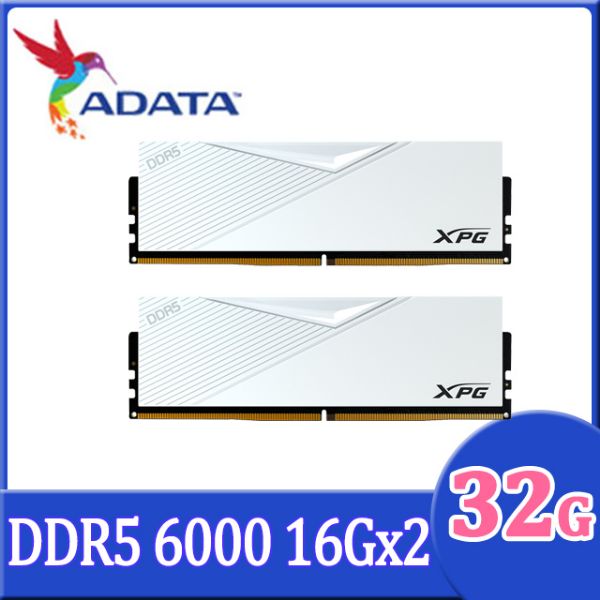 圖片 威剛 32GB(雙通16GB*2) DDR5 6000 XPG Lancer/CL30 白【具XMP、EXPO參數】