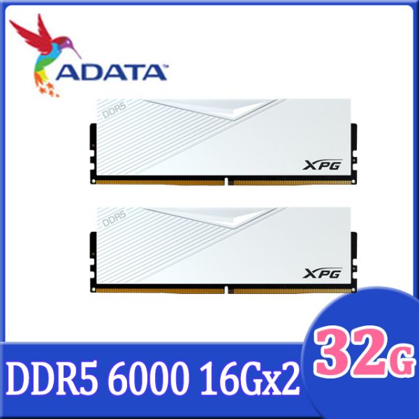 圖片 威剛 32GB(雙通16GB*2) DDR5 6000 XPG Lancer RGB/CL30 白【具XMP、EXPO參數】