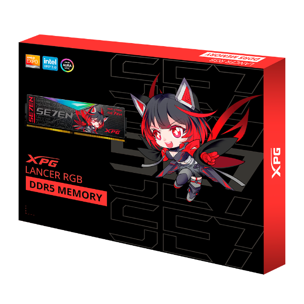 圖片 威剛 64GB(雙通32GB*2) DDR5 6000 XPG Lancer RGB/CL30(RO姬)黑【雙參數】