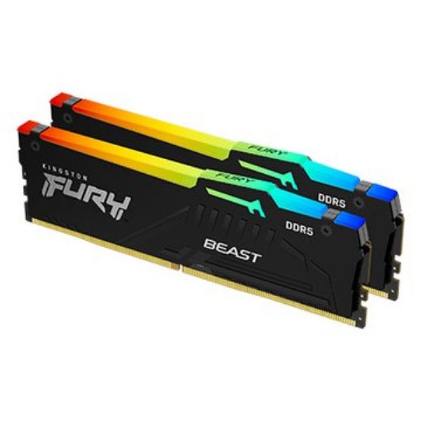 圖片 金士頓 32GB(雙通16GB*2) D5-6000/CL36 FURY Beast RGB黑 【具XMP、EXPO參數】