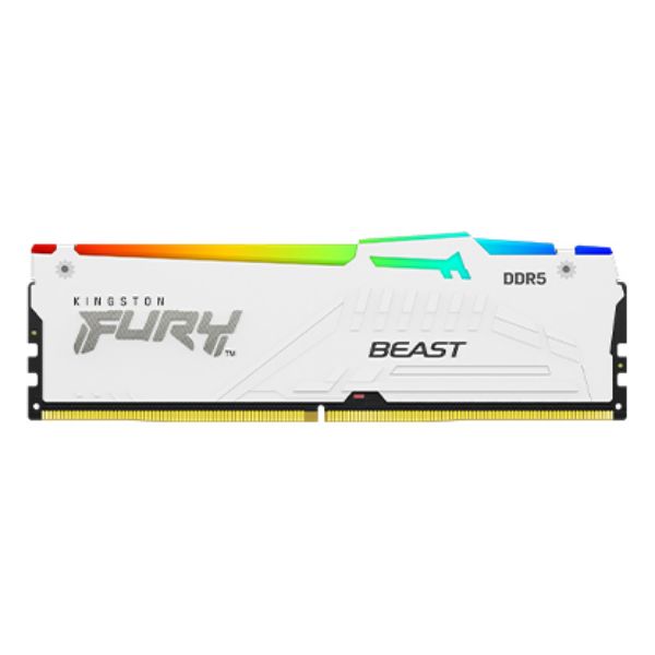 圖片 金士頓 32GB(雙通16GB*2) D5-6800/CL34 FURY Beast RGB白【具XMP、EXPO參數】