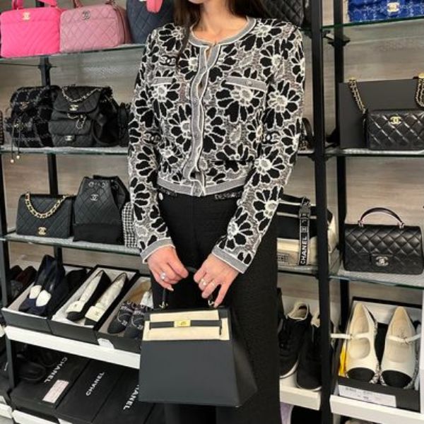 圖片 Chanel 山茶花鏤空開衫外套