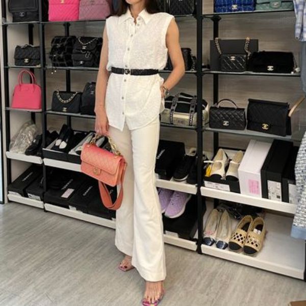 圖片 Chanel 21年春夏款白色粗花針織背心