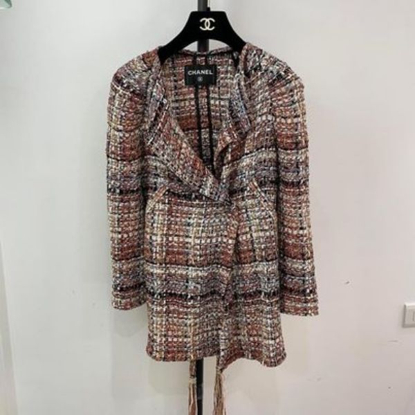 圖片 Chanel 2018 希臘系列36碼 針織綁帶外套