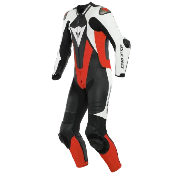 圖片 『嘉義Riderment萊德曼騎士部品』Dainese 丹尼斯 LAGUNA SECA 5 1PC 黑/白/紅 BLACK/WHITE/FLUO-RED 高階連身皮衣