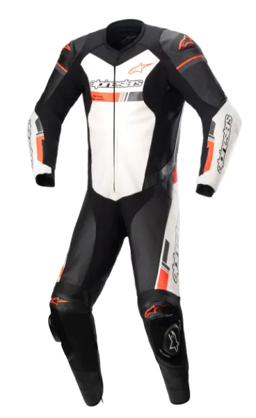 圖片 『嘉義Riderment萊德曼騎士部品』Alpinestars A星 GP FORCE CHASER LEATHER SUIT 黑/白 BLACK/WHITE 連身皮衣