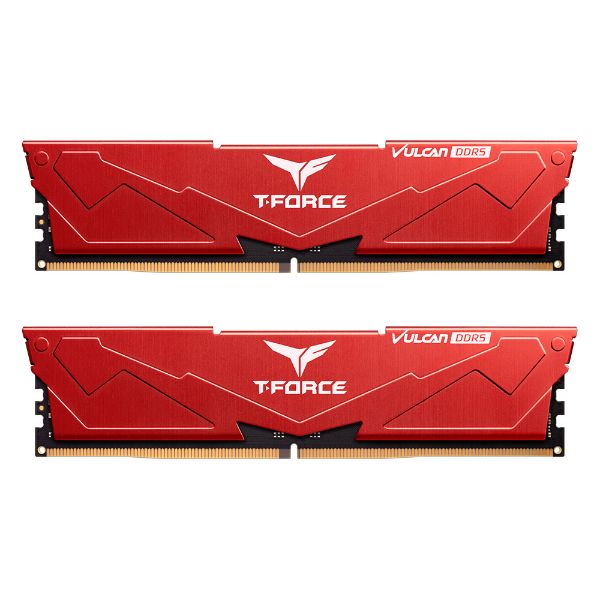 圖片 十銓 T-Force Vulcan 火神散熱片系列 32GB(雙通16GB*2)DDR5-6400/CL40 紅色