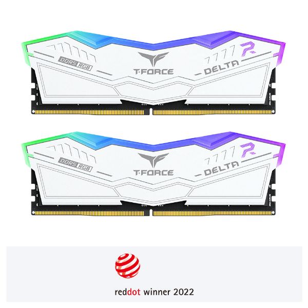 圖片 十銓T-Force Delta 炫光RGB系列 32GB(雙通16GB*2) DDR5-6400/CL40 白色