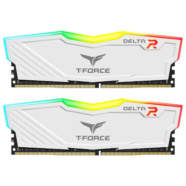 圖片 十銓 T-Force Delta 炫光RGB系列 16GB(雙通8GB*2) DDR4-3200(白色)/CL16