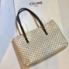 圖片 【哈極品】二手品《CELINE 白色拼咖啡皮革凱旋門Logo托特包/小款 /購物包》